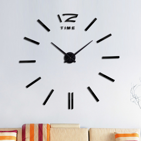 Horloge murale à quartz miroir acrylique | design de mode, bricolage grande horloge murale, horloge de nature morte, autocollant de décoration moderne salon maison ► Photo 1/6