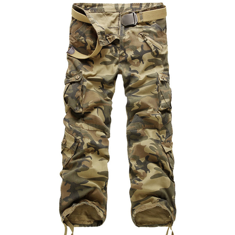 Nouvelle marque Cargo pantalon hommes militaire pantalon droit hommes décontracté coton camouflage multi-poches pantalon homme Joggers Hip Hop pantalons longs ► Photo 1/6