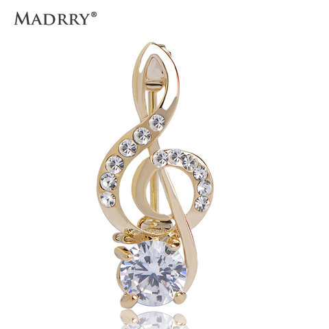 Madrry alliage métal Note de musique Design broches zircon cubique cristal broche broche Bijoux de mode Bijoux Feminino accessoires ► Photo 1/6