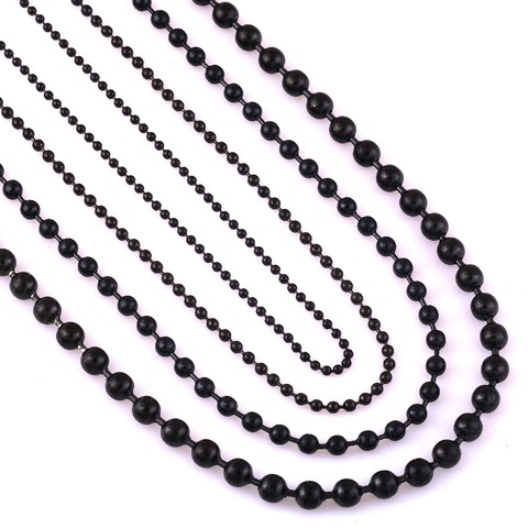 Largeur 1.5mm/2.0mm/3.2mm/4.5mm Noir Chaîne de Boule En Acier Inoxydable Pour Charme Pendentif étanche Match Rolo Chaîne Collier En Gros ► Photo 1/3