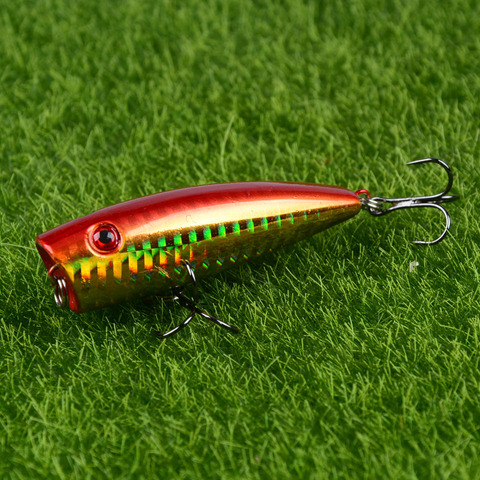 Leurre de pêche dur Popper Wobbler en surface, yeux 3D, appât artificiel idéal pour la pêche en surface, brochet, au japon, 6.5cm/8g, 1 pièce ► Photo 1/6