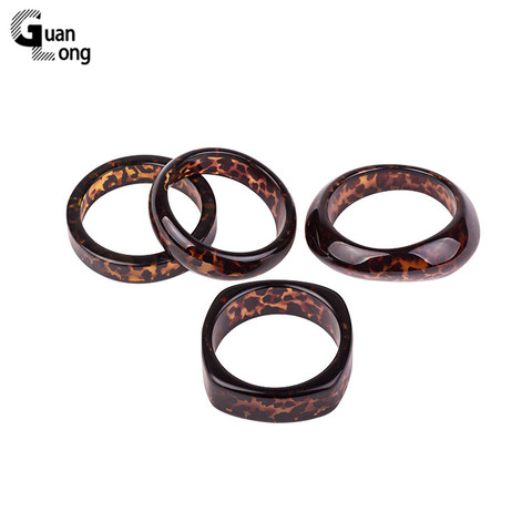 Guanlong – Bracelets manchettes Vintage en résine pour femmes, imprimé léopard, acrylique, larges, géométriques, bijoux à breloques ► Photo 1/6