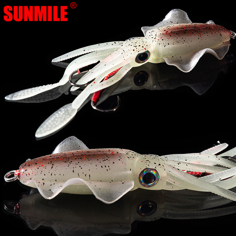 SUNMILE – Appât de pêche en mer, calamar souple lumineux UV, leurre de pêche, gabarit de 20, 60, 80, 100, 120 et 150 g, wobbler ► Photo 1/6