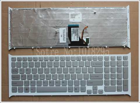 Clavier d'ordinateur portable avec cadre rétroéclairé, couleur argent, pour SONY PCG-71613L PCG-71713L VPCCB 148955161 US ► Photo 1/1