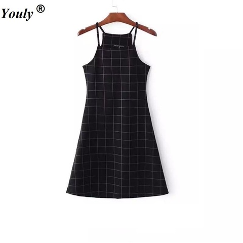 L'europe Vintage sexy plaid Robe 2022 d'été femmes de mode basant parti robe Mince de courroie de gaine femelle banquet mini Robe ► Photo 1/1