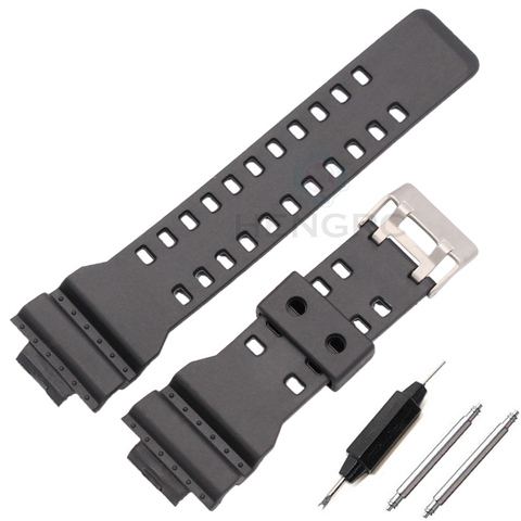 Bracelet de rechange étanche en caoutchouc Silicone bracelet de montre, 16mm, adapté à Casio G Shock, noir, accessoires ► Photo 1/6