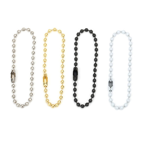 Chaînes de perles rondes en or/blanc, longueur 12cm 15cm, avec connecteur, pour conception de bijoux Pendant bricolage 20/50pcs cm ► Photo 1/4