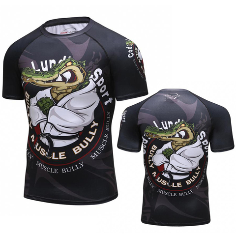 2022 hommes Fitness Compression o-cou crocodil manches courtes hommes t-shirt Animal 3D imprime MMA Rashguard collants peau homme T-Shirts ► Photo 1/6