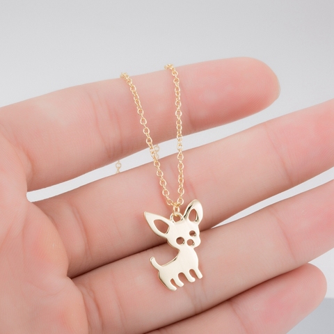 SMJEL nouveau mignon Chihuahua pendentif pour animaux de compagnie colliers pour les femmes aiment mon Animal de compagnie chien collier ras du cou Ketting bijoux cadeaux ► Photo 1/6