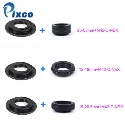 Adaptateur de Macro Tube pour hélicoptère, objectif M42, mise au point réglable, 13-22mm/35-90mm/17-31mm + objectif M42 /C, monture à caméra NEX ► Photo 1/6