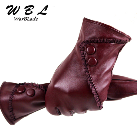 WarBLade – Gants en cuir PU pour Femme, avec écran tactile, mitaines d'hiver chaudes, de Style européen ► Photo 1/6