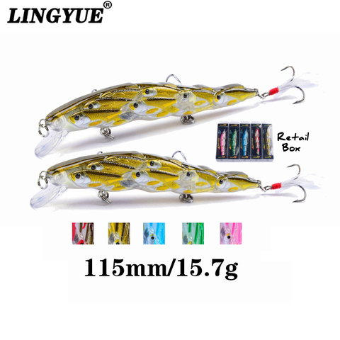 Leurre méné rigide de Type Shoal, Wobbler avec hameçon à plumes, appât artificiel idéal pour la pêche à la manivelle, nouvel arrivage, 3 pièces, 4 #, 115mm, 15.7g, 5 couleurs ► Photo 1/6