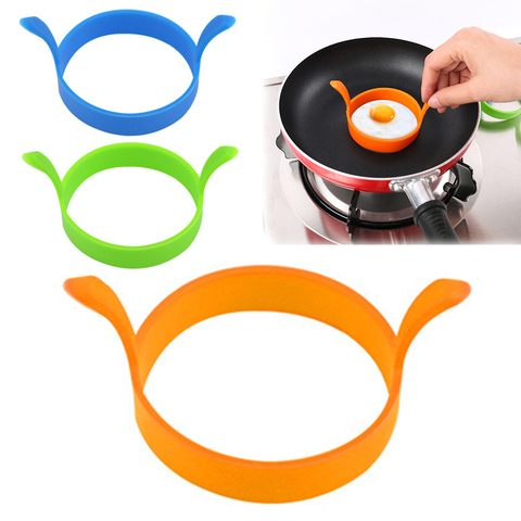 Moules à œufs frits pour le petit déjeuner, omelettes à œufs frits en Silicone de qualité alimentaire, anneau de cuisson pour crêpes, outils de bricolage moules à œufs frits, Gadgets de cuisine, 2 pièces ► Photo 1/6