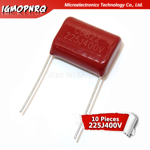 Condensateur à film en polypropylène, nouveau, 10 pièces, 400V225J 2.2UF, pas 20M 225J400V 225 400V 2200PF igmopnrq CBB ► Photo 1/1