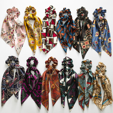 Chouchou élastique pour cheveux pour femmes, foulard imprimé Floral, corde en caoutchouc, accessoire pour cheveux ► Photo 1/6