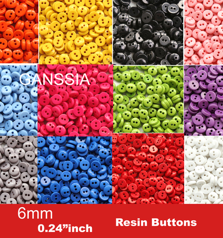 Boutons de couture de petite taille 6mm, 500 pièces/lot, en plastique pour vêtement, bouton, accessoire de couture, bouton scrapbooking (SS-3000) ► Photo 1/1