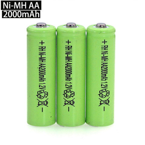 Batterie Rechargeable Ni-MH AA 1.2V, 2000mAh, 1.2v, pour appareil photo, Microphone, souris, jouets ► Photo 1/6