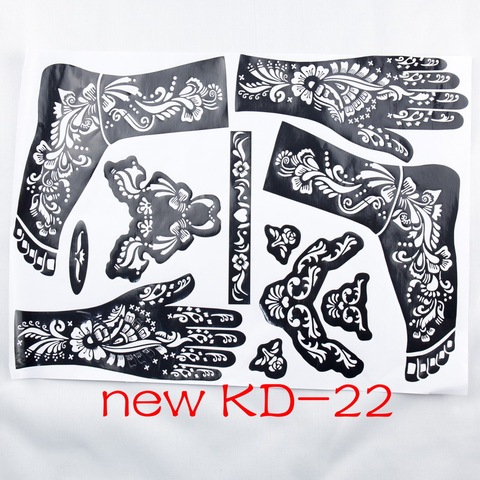 Pochoirs de tatouage KD22 pour mains/pieds, henné pour aérographe professionnel, nouveau Kit de peinture corporelle, fournitures, 1 pièce ► Photo 1/6