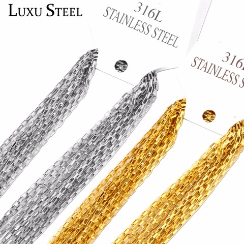 LUXUSTEEL Longueur 45 cm/50 cm/55 cm/60 cm Largeur 2mm Chaînes De Mode Colliers Haute qualité En Acier Inoxydable Jamais Changer de Couleur Collier ► Photo 1/6