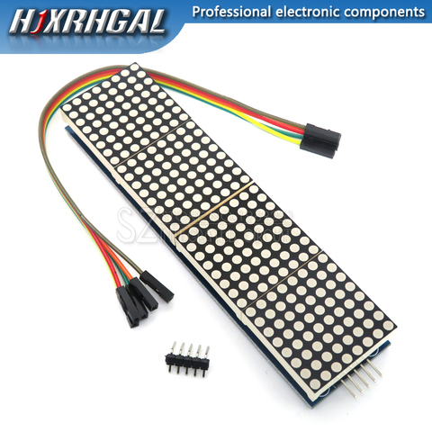 1 pièces MAX7219 Module matriciel pour microcontrôleur Arduino affichage 4 en un LED avec 5P ligne MAX7219 affichage 8x8 matrice rouge ► Photo 1/4