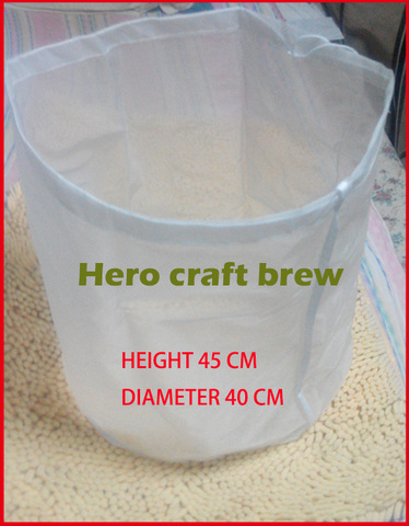 Home Brew Filtre Sac Hauteur 45 cm Diamètre 40 cm Brouwen Réutilisable Pour HomeBrew Mash Tun Hop Vin Bière Infusion dans le Sac ► Photo 1/1