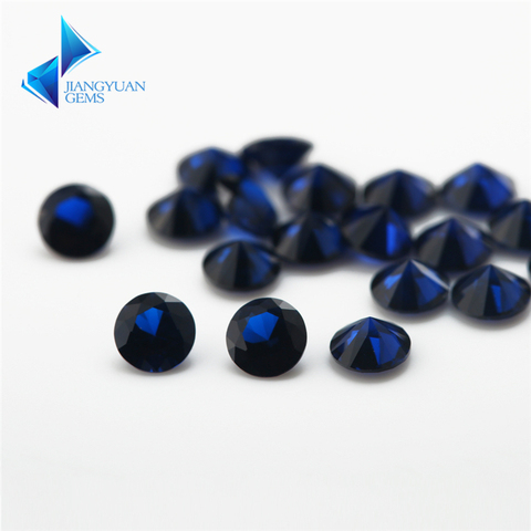 Pierre bleue spinelle synthétique coupe ronde 114 #, taille 1mm ~ 3mm, pour bijoux ► Photo 1/5