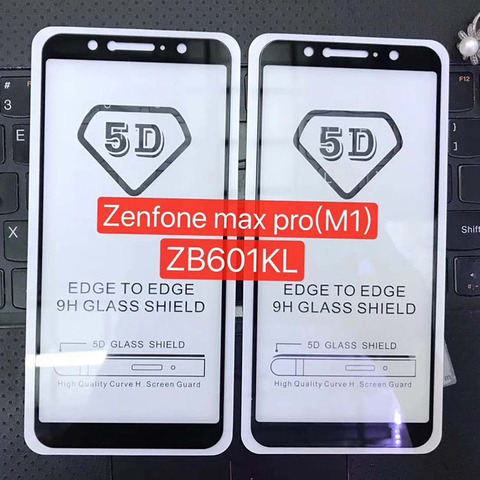 2 pièces 5D verre trempé ASUS Zenfone MAX PRO (M1) M2 Film de protection d'écran pleine couverture zb631kl ZB601KL ZB602KL pleine colle ► Photo 1/6