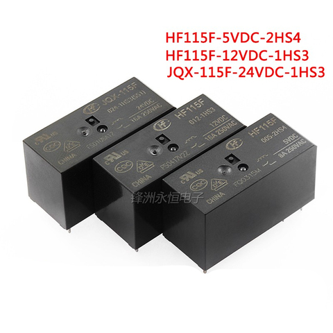 2 PIÈCES/Iot Relais JQX-115F HF115F-005-1HS3 HF115F-012-1HS3 HF115F-024-1HS3 6PIN 16A ► Photo 1/2