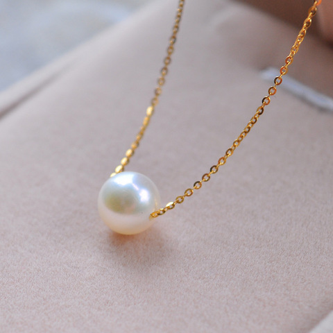 Collier ras du cou avec perles de qualité, Simple, chaîne en or, cadeau pour femmes, haut tendance ► Photo 1/3