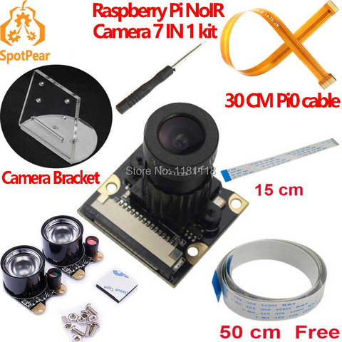 Caméra Raspberry Pi, Module de mise au point réglable, infrarouge nuit noire, zero w 3B 4B ► Photo 1/5