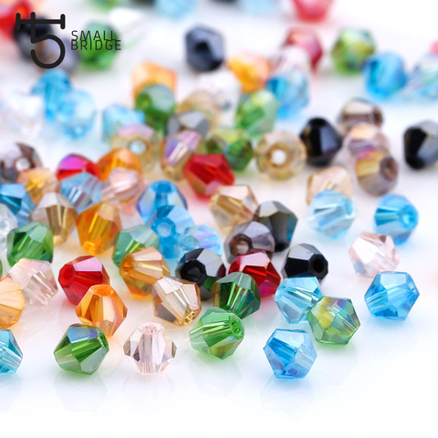 3 4 6mm perles en cristal Bicone autrichien pour la fabrication de bijoux bricolage accessoires multicolore à facettes perles entretoises en verre en gros ► Photo 1/6
