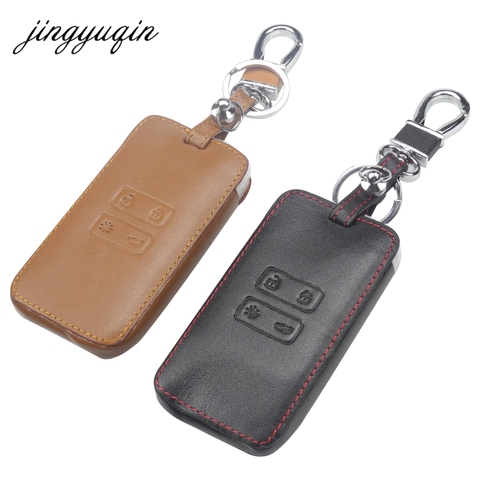 Jingyuqin-étui en cuir pour clés de voiture, housse de protection pour clés, compatible avec Renault Koleos Kadjar, portefeuille et porte-clé ► Photo 1/3