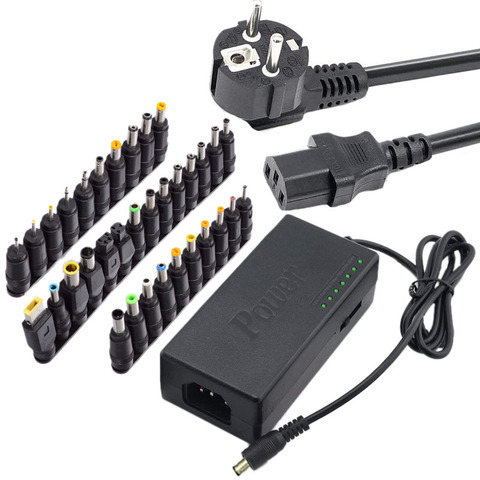 34 pièces adaptateur secteur universel 96W 12V à 24V chargeur Portable réglable pour Dell Toshiba Hp Asus Acer ordinateurs portables eu-plug ► Photo 1/6