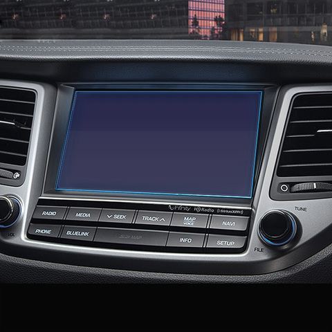 Film protecteur d'écran en verre trempé de Navigation de voiture en acier pour Hyundai Tucson 2015 2016 2017 accessoires de style de voiture ► Photo 1/4