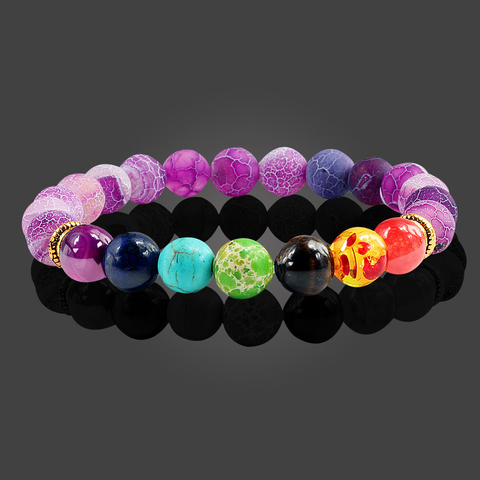 Bracelet de perles en pierres naturelles multicolores pour femmes, 11, 7 chakras, équilibre de guérison, bijoux de Yoga, de prière Reiki ► Photo 1/6