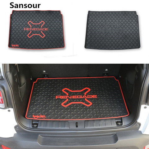 Sansour 3D Cargo arrière coffre organisateur plateau tapis Slush tapis de sol Liner tapis tapis en caoutchouc synthétique cuir pour Jeep Renegade 2015 ► Photo 1/6