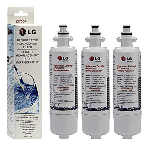 Ursashop-filtre à eau, réfrigérateur Lg Lt700p, 3 pièces/lot, Adq36006101 Adq36006102, 46-9690 ► Photo 1/6