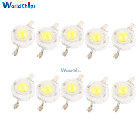 10 pièces 1W LED haute puissance perles de lampe blanc pur 300mA 3.2-3.4V 100-120LM 30mil Taiwan Genesis puce ► Photo 1/1