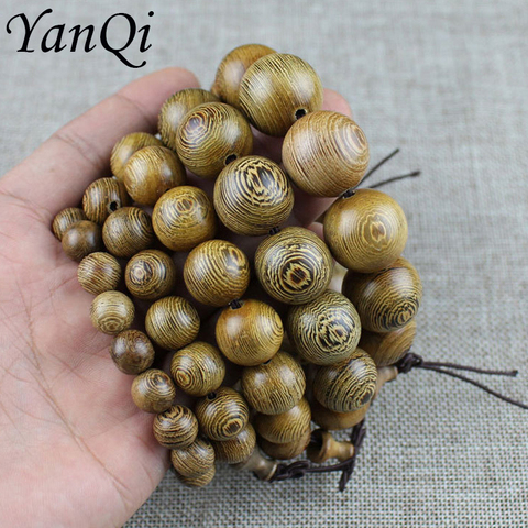 Yanqi – Bracelet de prière bouddhiste en bois, ailes de poulet, perles de prière bouddhiste tibétaines, chapelet en bois, bijoux pour femmes et hommes ► Photo 1/5