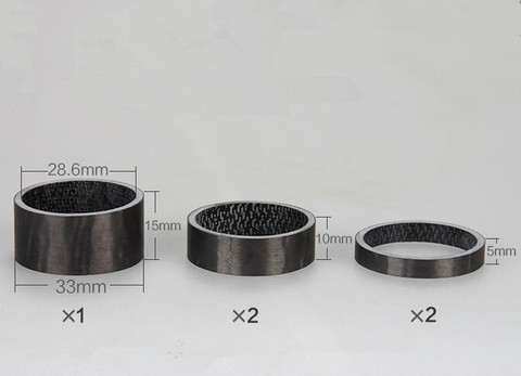 GUB – Kit d'entretoises de tiges de vélo, en Fiber de carbone UD TC-004 5 pièces/ensemble 1 1/8 pouces, 5mm 10mm 15mm ► Photo 1/5