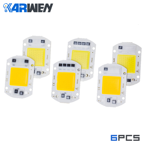 KARWEN-ampoule à puce COB LED 6 pièces, entrée électrique réelle 220V, IP65 pour l'extérieur, lampe à LED ampoules, projecteur, blanc chaud et froid, 6 pièces ► Photo 1/6