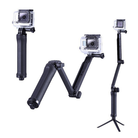 Pour 3Way Multi-fonction Pliage Bras Levier Trépied pour GoPro Hero 5 4 SJ4000 Sjcam XiaoYi Caméra Manfrotto Aller Pro accessoires ► Photo 1/1