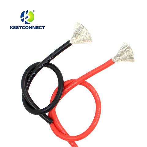 1 mètre Rouge + 1 mètre Noir Silicon Fil 12AWG 13AWG 14AWG 16AWG 18AWG 20AWG 22AWG Réfractaire Souple En Silicone De Silice Gel Fil Câble ► Photo 1/4