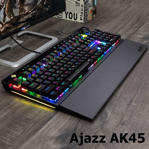 A-jazz – clavier mécanique filaire USB AK45 111 touches, Version complète rvb, boîte noire marron rouge blanche, axe mécanique avec bouton double Mode ► Photo 1/6