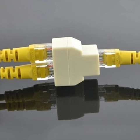 RJ45 CAT5 CAT5E Réseau Ethernet 1to2 Connecteur Adaptateur Nov2-A ► Photo 1/6