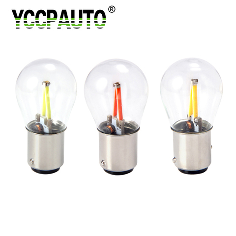 YCCPAUTO – lampes de stop LED Bay15d p21/5w, 1 pièce, 1157 COB, Filament, ampoules de Parking arrière de véhicule, blanc chaud, rouge, jaune, 12v ► Photo 1/6