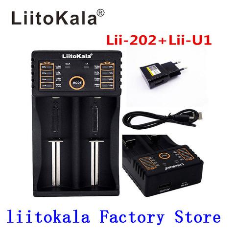 LiitoKala – chargeur de batterie Intelligent USB Lii-202, avec fonction Power Bank, pour Lithium Ni-MH pour 18650 26650 18350 14500 + Lii-U1 ► Photo 1/1