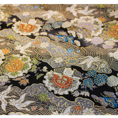Tissu pour vêtements Kimono chinois | CF527 1 mètre la grue Jacquard Nishijin tissu Brocade chinois Qipao Cheongsam/tissu japonais pour vêtements, bricolage ► Photo 1/1