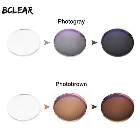 BCLEAR-lunettes de soleil de Transition photochromiques 1.56, lentilles optiques, myopie, presbytie, lentille de Vision unique, gris/brun caméléon ► Photo 1/6