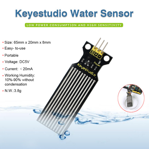 Livraison gratuite! Module de détection de gouttelettes de capteur de niveau d'eau Keyestudio pour Arduino UNO R3 ► Photo 1/4
